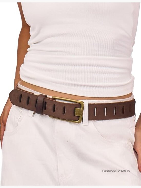Genuine Leather Western Belt for Jeans Pants 1.57\
